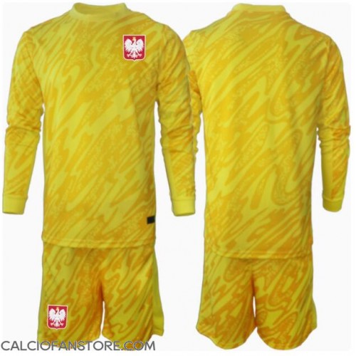 Maglia Calcio Polonia Portiere Prima Divisa Bambino Europei 2024 Manica Lunga (+ pantaloncini)
